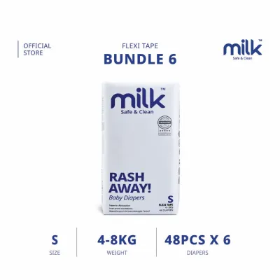 [BUNDLE] MILK Baby Diaper Flexi Tape NB88+S96 S288 M252 L216 XL180 (6 packs)