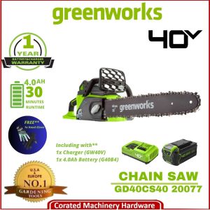 [CORATED] Greenworks GD40CS40 40V 16Cordless Brushless Chainsaw(1 Year Warranty)