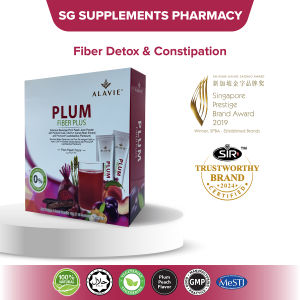 ALAVIE Plum Fiber Plus Detox & Digestion Enhancer 15-Pack - Organic Flaxseed & Laxative-Free Formula