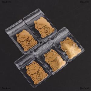 [COD] Bsuimki สติกเกอร์ตกแต่งโทรศัพท์มือถือ5ชิ้นฟอยล์สีทองรูปแมวนำโชคแผ่นติดโทรศัพท์ของขวัญปีใหม่