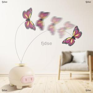 [COD] fjdse ของเล่นไฟฟ้าหมุนอัตโนมัติรูปหมูน่ารักของเล่นรูปผีเสื้อไฟฟ้าแบบอินเทอร์แอคทีฟสำหรับแมวล้อเล่น