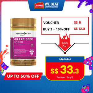 Healthy Care Grape Seed Extract 12000 300 Capsules Help Enhance Collagen Formation Support Cardiovascular System Health Chemist Warehouse