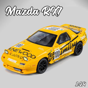 โมเดลรถโลหะผสมรถมาสด้า1:24มีไฟและรถ Diecast เสียงประกอบของเล่นสำหรับเด็กผู้ชายของขวัญวันเกิด Kids Toys คอลเลกชันรถ