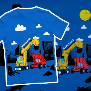 Baju Kaos Distro Anak Laki Karakter Mobil Excavator Cowok Keren Import 1 - 10 Tahun - Hypelane Kids