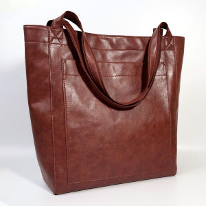 New Maillard color series large-capacity tote bag retro style versatile for everyday use simple solid-color shoulder bag suitable for cross-border sales