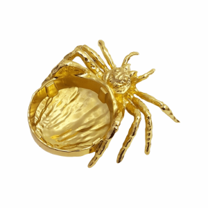 YOUSHI TOP Gothic Spider Shaped Jewelry Tray Alloy Vintage Crystal Ball Stand Decoration Unique Exquisite Aroma Holder Tray Halloween Gift