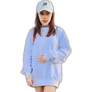 Crewneck MRKO  Motif Bunga Mawar Bahan Katun Fleece Keren