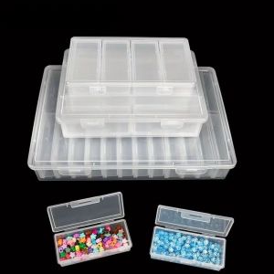 LUXERY Clear Clear Storage Box Adjustable Dividers Plastic Rectangular Storage Box 4/6/8/12/24 with Removable Compartments Organizer Case Home Storage