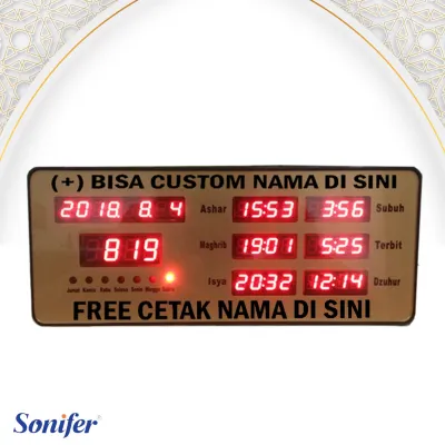 Sonifer Jam Adzan Jadwal Sholat Otomatis Suara Azan & Beep Beep FREE CUSTOM NAMA
