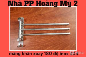 Giá treo khăn bắt tường inox xoay 180 độ loại 3 cánh treo