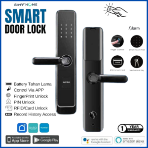 MEGA kunci pintu rumah pintar digital sidik jari Smart Door Lock Password Fingerprint kartu otomatis
