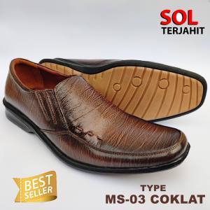 Sepatu Pantofel Sepatu Kantor Pria Kulit Sapi 100% Kulit Sapi SOL Sudah Terjahit Sehingga KUAT
