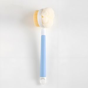 Shower Puff 2 In 1 Sikat Gosok Punggung Mandi / Bulu Spons Halus Lembut Gagang Adjustable