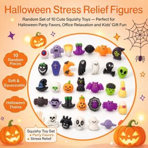 Halloween Squishy Toy Slow Rising Stress Relief Toy Soft Mochi Squishy Dumpling Fidget Toy Halloween Decoration Party Favor Gift