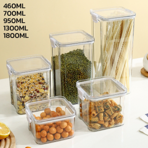 กล่องสูญญากาศ กล่องถนอมอาหาร กล่องเก็บอาหารแห้ง กล่องข้าวสาร กล่องเก็บอาหาร เก็บขนม อาหารแห้ง 460ml 700ml 950ml 1300ml 1800ml กันความชื้น lululight