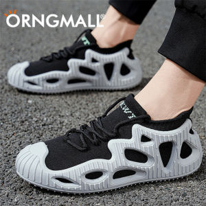ORNGMALL Mesh Shoes for Men Summer High Quality Sneakers Slip-On Breathable Black Fashion Gym Casual Light Walking Suitable For Daily Life and Sports Plus Size 35-46