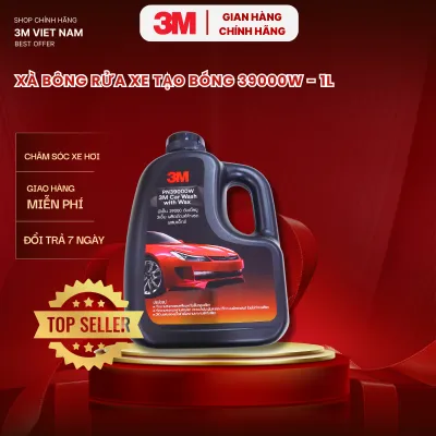 Xà bông rửa xe siêu bọt tăng bóng nhanh 3M Car Wash With Wax PN39000W- 1L tỷ lệ pha 1:80