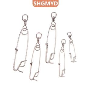 [COD] SHGMYD SPORTS คลิปหนีบปลาทูน่าห่วงสแตนเลส1ชิ้นพร้อมข้อต่อห่วงหมุนสำหรับอุปกรณ์ตกปลาสายยาว