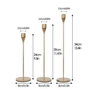 Tempat Lilin Metal Steel Gold Minimalis SET ISI 3 PCS