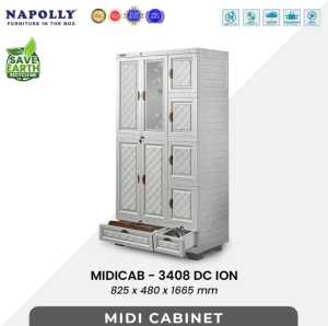 LEMARI PLASTIK 3 PINTU NAPOLLY MIDICAB GANTUNG CERMIN [NAPBOX]
