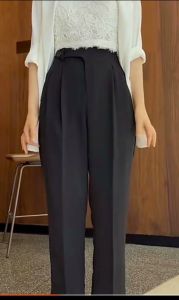 Quần Baggy nữ lưng chun sau cạp tim lồng đai đỉa cá tính phom đẹp màu sắc đen ghi be trắng MILALA SHOP mã Q0888