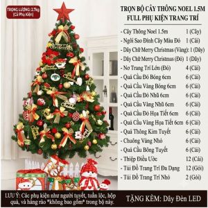 Cây Thông Noel Màu Xanh Cao Cấp Đủ Size 1.2m 1.5m 1.8m - Tán Dày Dặn Chân Đế Sắt Vững Chắc Trang Trí Giáng Sinh