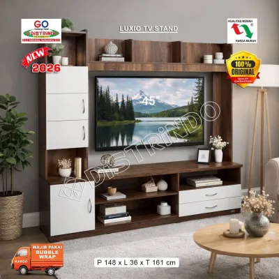 Distrindo Bufet Rak TV Minimalis dengan Lemari Laci Penyimpanan + Rak Pajangan Untuk TV 45Inch