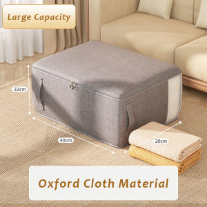 JustLiving Oxford Dustproof Foldable Quilt Bag Wardrobe Storage Bag Washable Travel Moving Luggage Packing Bag Large Suitcase Childrens Toy Storage Bag Clothing Pillow Organizer