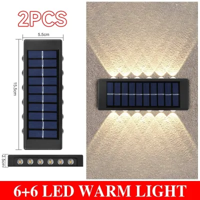 YOWXII Wall Light Solar Garden Light Outdoor Waterproof Solar Wall Light Automatic Sensor Wall Light Mini Solar LED Wall Light Outdoor Waterproof Warm Garden Decoration LED Wall Lamp Fence Lights