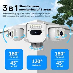 YOOSEE Y30 Cctv Camera  3 Lens 3 Screens Outdoor Waterproof Wireless Wifi Full Color Night Vision Two Way Audio And Speaker Security Camera 360 Panoramic Connect to Cellphone  IP Camera