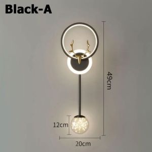 LED Modern Simple Bedroom Bedside Lamp Creative Nordic Style Study Corridor Background Wall Light