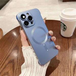 Luxury Ultra Thin PC Matte Magnetic Phone Case for IPhone 15 Pro Max 11 12 13 14 Pro Hard Case Magsafe Shockproof Back Cover with Lens Film