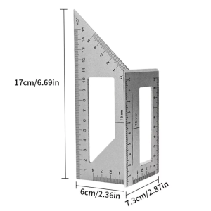 45°/90°Aluminum Alloy Angle Ruler Square Multifunction Rule Gauge Rule Woodworking Scribing Tool