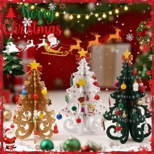 Desktop Wood Christmas Tree Ornament Wooden Assembled Tabletop Small Christmas Tree Christmas Decoration Toy