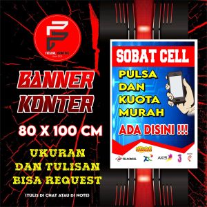 Banner Konter / Spanduk Konter / banner Kustom Ukuran 80 x 100 cm