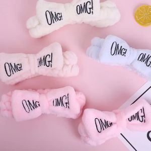 2026 Hot Sale [ Shipped from China ] Direct sales from the manufacturer of creative letters OMG Womens bow headband for washing face applying makeup and applying face mask   Hair Accessories B3