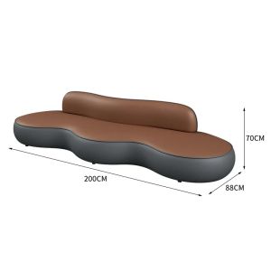 FFBH Nordic Company Negotiation Sofa Hotel Lobby Business Reception Meeting Rest Area Waiting PU Leather Sofa Office Furniture FYBS Z1H5K