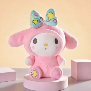 25cm/8inch Sanrio Kuromi Plushie Hello Kitty My Melody Doll Cinnamoroll Teddy Bear Cute MINISO Plush Toy Kawaii Anime Stuffed Toys Birthday Gift for Kid Girls