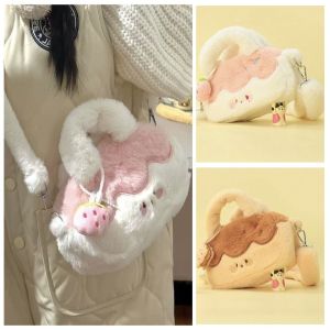 BESTITIT Vải nhung lông Túi Đeo Vai Nữ Thường ngày Sức chứa lớn Túi xách Thời trang Người yêu Túi đeo chéo Quà Tặng