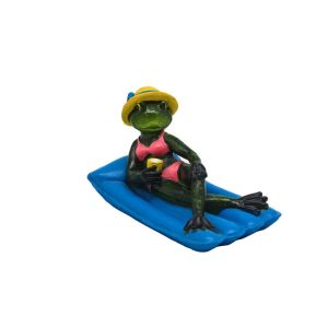 FDGED น่ารัก รูปปั้นกบ รีซิน การ์ตูน ของตกแต่งบ่อลอยน้ำ ภูมิทัศน์ไมโคร ไม่ซึมน้ำ ประติมากรรมสัตว์ สนามหญ้า