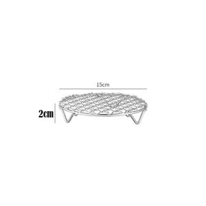 YYLINGX Round Air Fryer Rack with Foot Stainless Steel BBQ Net Durable Stackable Grid Grill Home Kitchen Oven Steamer Cooker