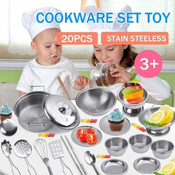 HAOXI Steamer Kids Cooking Toys Steam Grid Stock Pot Simulation Kitchen