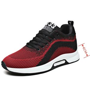 Lesvago รองเท้าเพิ่มความสูง2025รองเท้าเสริมส้นผู้ชายรองเท้าผ้าใบพื้นในรองเท้าเพิ่มความสูง6ซม. รองเท้าความสูงที่เพิ่มขึ้นชีวิตประจำวันผู้ชายขนาด37-44