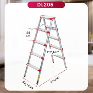 Thang nhôm gấp chữ A 5 bậc cao 122M nhập khẩu FUJIHOME thang ghế gia đình xếp gọn đa năng chính hãng bảo hành 2 năm