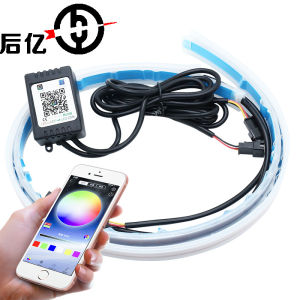 ชุด 2ชิ้น LED 12V ไฟเดย์ไลท์ แบบแอพพลิเคชั่น และ แบบรีโมท ไฟเลี้ยววิ่ง Daylight (DRL) สีRGB รถยนต์ รถรุ่นทั่วไป (Candy)