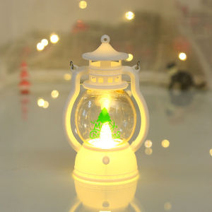 Christmas Lantern LED Stanta Claus Snowman Xmas Tree Decor Night Lights for Home Portable Oil Lamp New Year Festival Ornaments