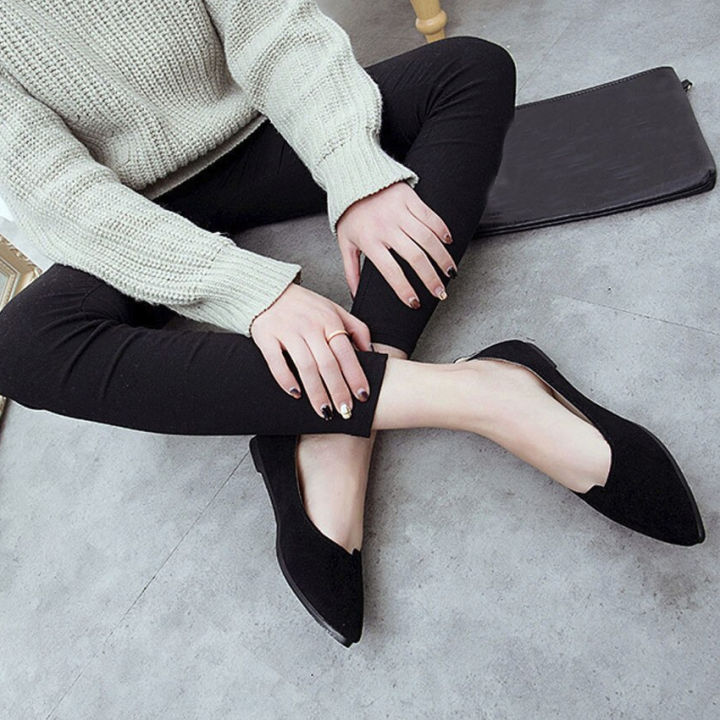 ORNUSSA Wednesday (Black or Gray Colors) Casual Work Office School  Comfortable Flat Closed Shoe for Stylish and Trendy Women Footwear Doll  Shoes On