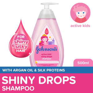 Johnsons Active Kids Shiny Drops Baby Shampoo 500ml - Shampoo for Kids For Kids Bath