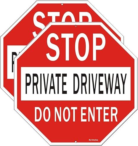 Stop Sign Private Driveway Do Not Enter Sign, Reflective Aluminum Easy ...