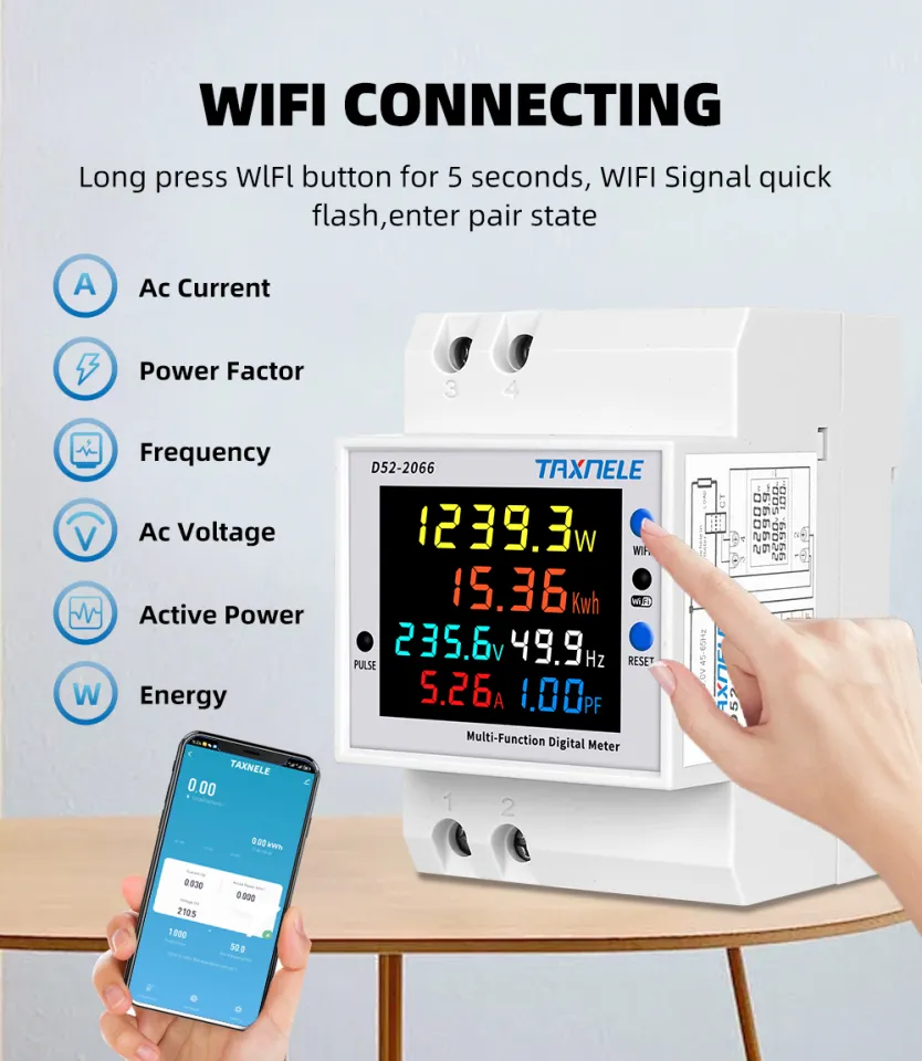 Tuya 3 Phase WiFi Energy KWH Meter Power Clamp Current Transformer App